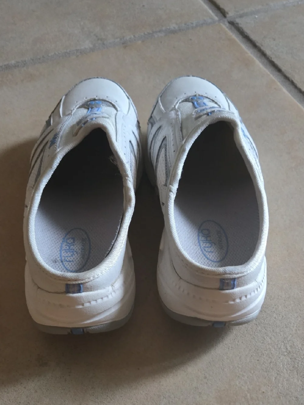 Ryka Rocker White & Light Blue Slip-On Sneakers Mules EUC size 5 - Picture 4 of 10